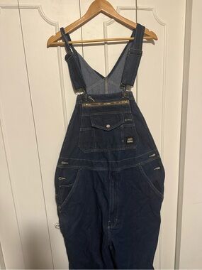 Men's Indigo Denim Overalls with Snap Detail